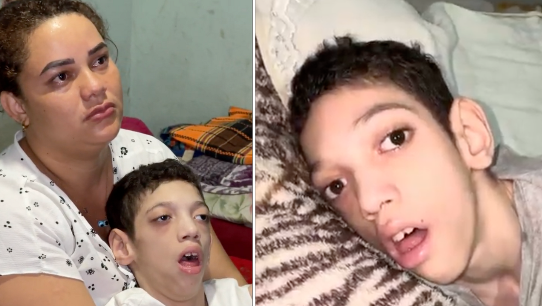 Fred com sua mãe Claudiane